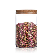 Custom logo 250 Ml Glass Storage Cookie Food Jar With Cork Lid Coffee Glass Jar For Spices
